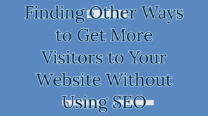 Finding Other Ways to Get More Visitors to Your Website Without Using SEO
