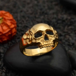 Mystic Meadows: Nature-Inspired Skull Ring Series