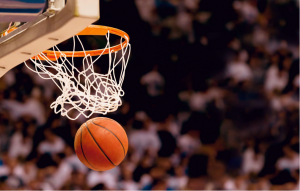 basketball under a hoop and net